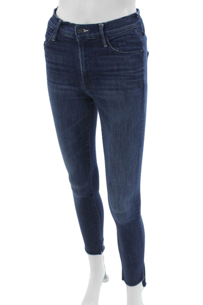 Mother Womens Ankle Jeans Blue Mid Rise Cotton Blend Size 25