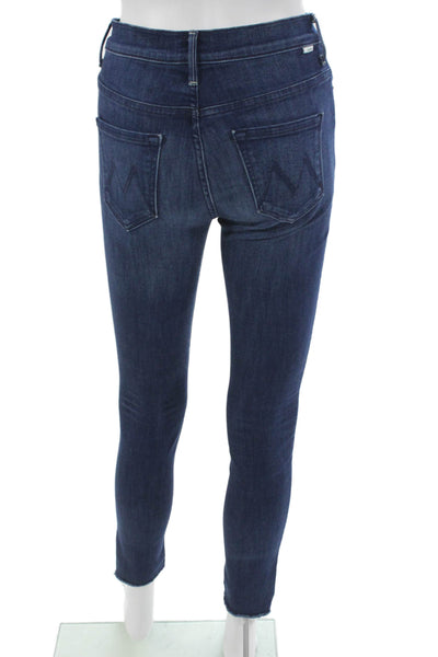 Mother Womens Ankle Jeans Blue Mid Rise Cotton Blend Size 25
