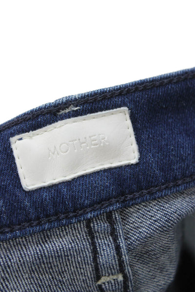 Mother Womens Ankle Jeans Blue Mid Rise Cotton Blend Size 25