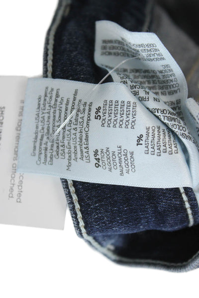 Mother Womens Blue High Rise Skinny Jeans Cotton Blend Button Size 25