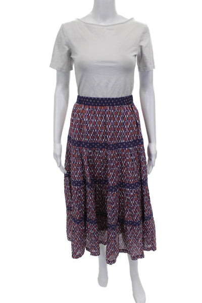 Warm Womens Multicolor Geometric Cotton V-Neck Sleeveless Long Dress Size 2