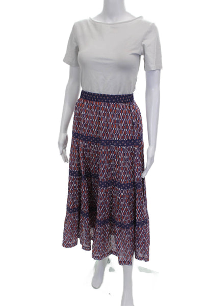 Warm Womens Multicolor Geometric Cotton V-Neck Sleeveless Long Dress Size 2