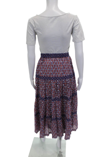Warm Womens Multicolor Geometric Cotton V-Neck Sleeveless Long Dress Size 2