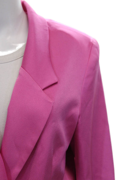 Kimberly Taylor Womens Pink Polyester Blend Blazer Long Sleeve Button Size S