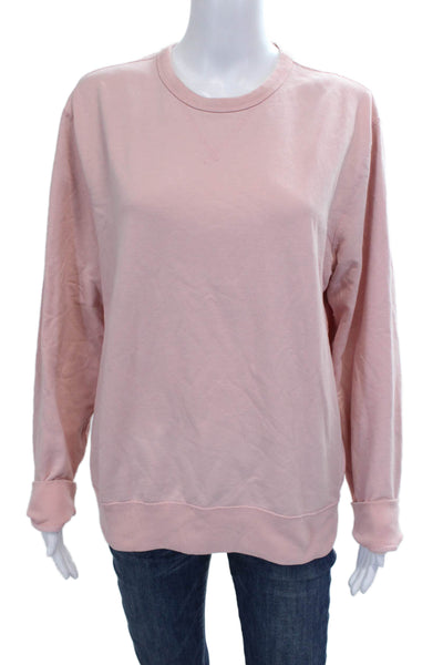 J Crew Womens Pink Cotton Pullover Sweatshirt Crewneck Long Sleeve Size M