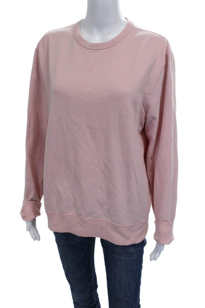J Crew Womens Pink Cotton Pullover Sweatshirt Crewneck Long Sleeve Size M