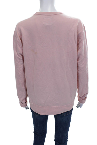 J Crew Womens Pink Cotton Pullover Sweatshirt Crewneck Long Sleeve Size M