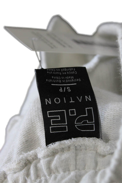 PE Nation Womens Athletic Shorts Gray Drawstring Organic Cotton Size S