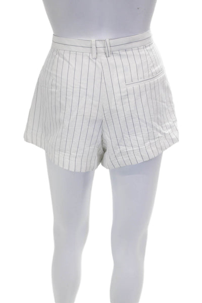 Zara Womens Casual Pinstripe Shorts White Size M