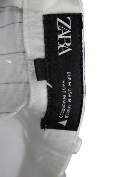 Zara Womens Casual Pinstripe Shorts White Size M