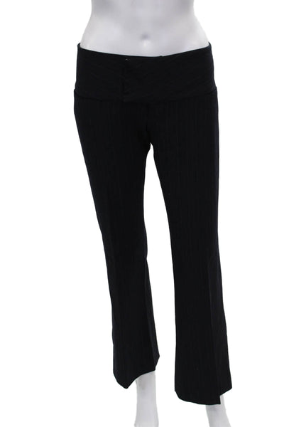 Alvin Valley Women Black Striped Polyester Dress Pants Button Inseam 29 Size 34