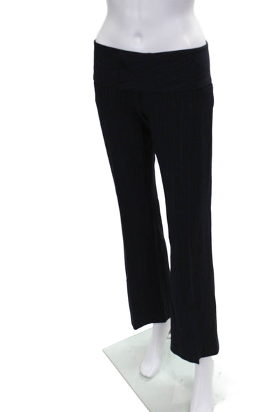 Alvin Valley Women Black Striped Polyester Dress Pants Button Inseam 29 Size 34