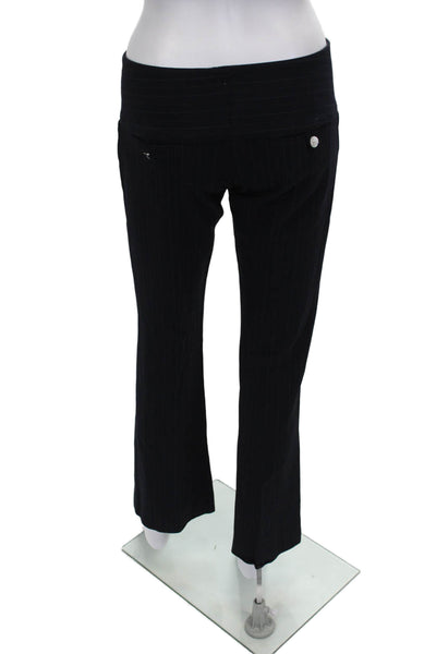 Alvin Valley Women Black Striped Polyester Dress Pants Button Inseam 29 Size 34
