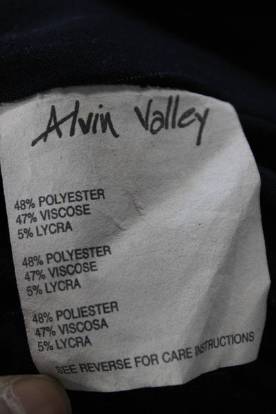 Alvin Valley Women Black Striped Polyester Dress Pants Button Inseam 29 Size 34