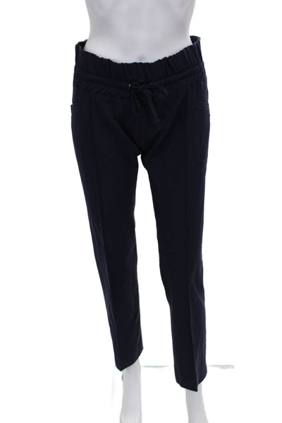 Patrizia Pepe Women Blue Wool Jogger Pants Drawstring Inseam 29 Size 42