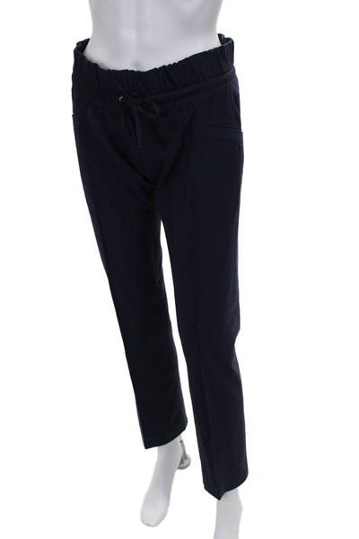 Patrizia Pepe Women Blue Wool Jogger Pants Drawstring Inseam 29 Size 42