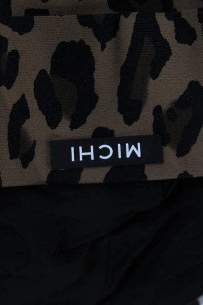 Michi Womens Animal Print Sports Bra Brown Black Size Extra Small
