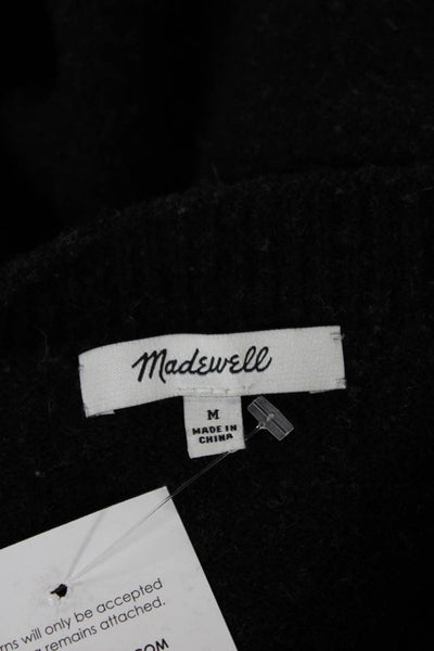 Madewell Women Pullover Sweater Black Boat Neck 3/4 Sleeve Acrylic Size M