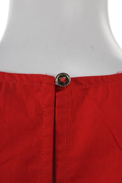 J Crew Womens Basic Cotton Round Neck Short Sleeve Blouse Red Size XS