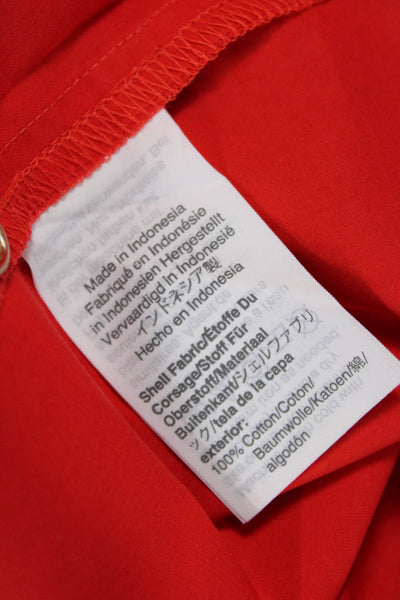 J Crew Womens Basic Cotton Round Neck Short Sleeve Blouse Red Size XS