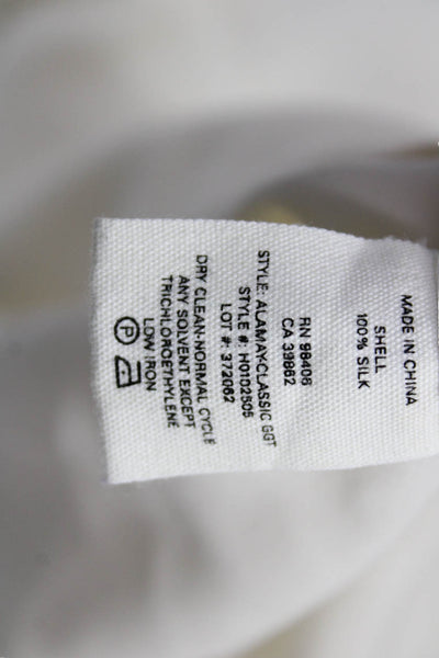 Theory Womens Silk V-Neck Sleeveless Basic Blouse Ivory Pullover Size L