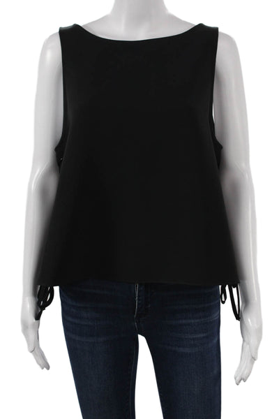 Rag & Bone Women Black Boat Neck Sleeveless Basic Tank Polyester Size L