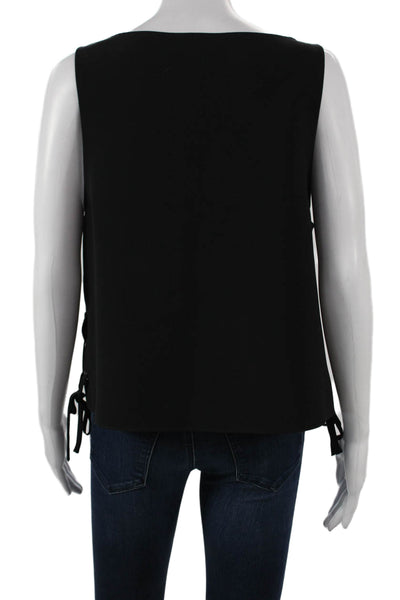Rag & Bone Women Black Boat Neck Sleeveless Basic Tank Polyester Size L