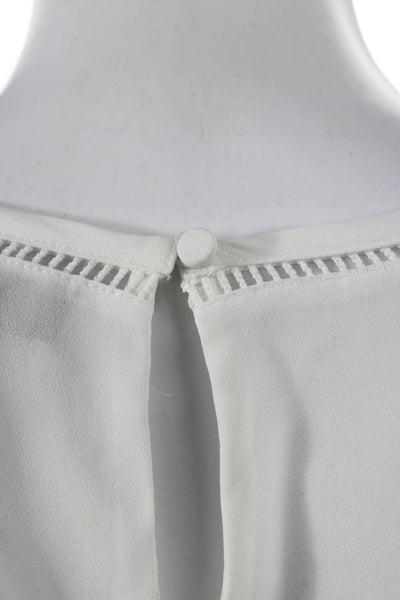 J Crew Womens Basic Sleeveless Tank White Polyester Round Neck Size 12