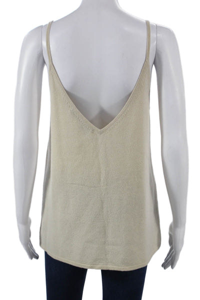 360 Cashmere Womens Camisole Beige V Neck Sleeveless Summer Size L