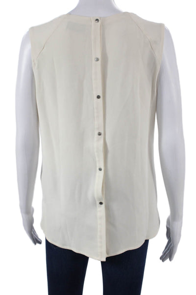 ALC Womens Basic Blouse Ivory Silk Sleeveless Size M
