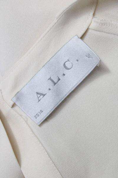 ALC Womens Basic Blouse Ivory Silk Sleeveless Size M