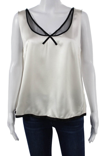 Marc Jacobs Women Basic Silk V-Neck Colorblock Sleeveless Blouse Size 10