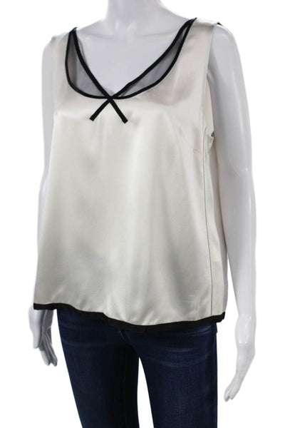 Marc Jacobs Women Basic Silk V-Neck Colorblock Sleeveless Blouse Size 10