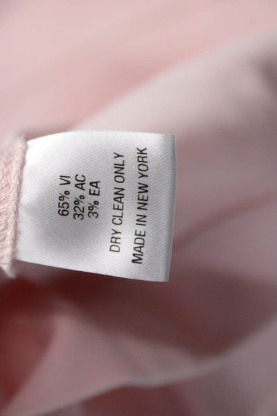 Lisa Perry Women Basic Pink Viscose Short Sleeve Round Neck Zip Blouse Size 12
