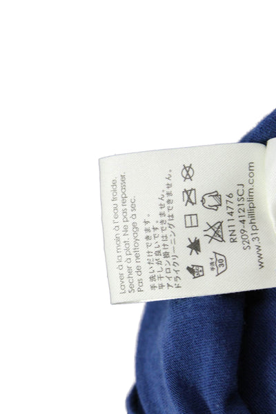 3.1 Phillip Lim Womens Silk Geometric Scoop Neck Tunic Sleeveless Blue Size S
