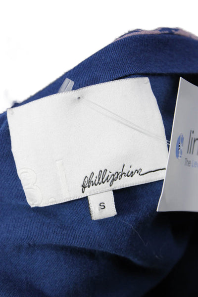 3.1 Phillip Lim Womens Silk Geometric Scoop Neck Tunic Sleeveless Blue Size S