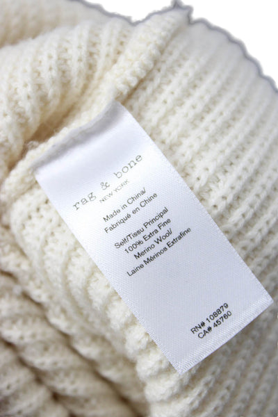 Rag & Bone Jean Womens Merino Wool Pullover Sweater Crew Neck Ivory Size XS