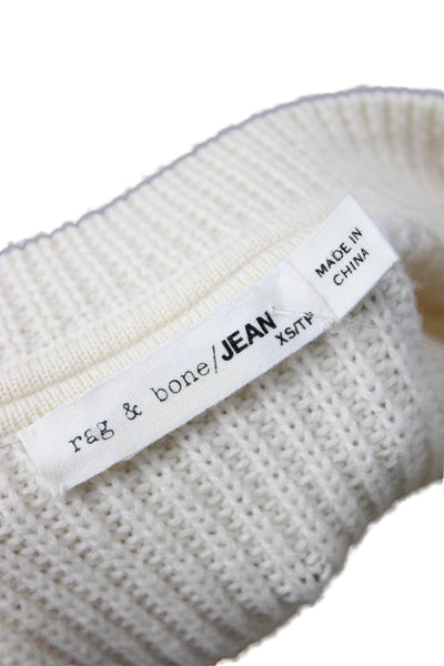 Rag & Bone Jean Womens Merino Wool Pullover Sweater Crew Neck Ivory Size XS