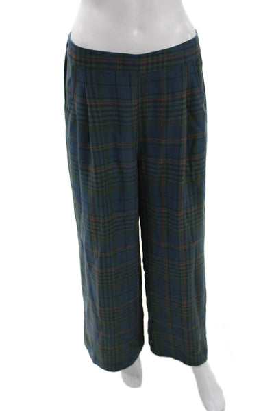 Elk Women Cropped Plaid Pants Multicolor Pull On Size 8
