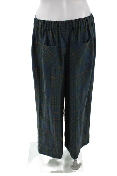 Elk Women Cropped Plaid Pants Multicolor Pull On Size 8