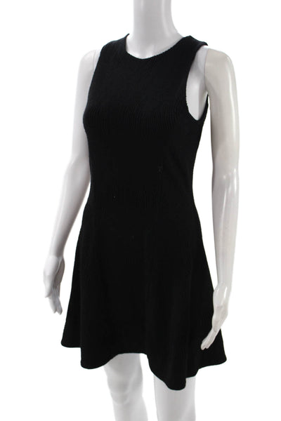 Rag & Bone Women Fit & Flare Black Dress Sleeveless Round Neck Size S