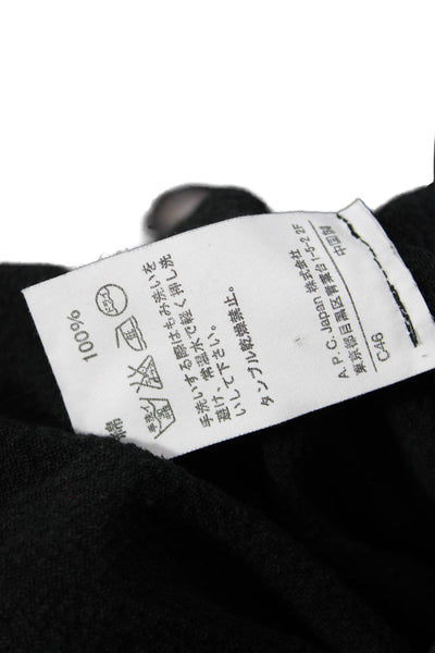 A.P.C. Womens Black Cotton Shift Dress Sleeveless Henley Button Short Size XS