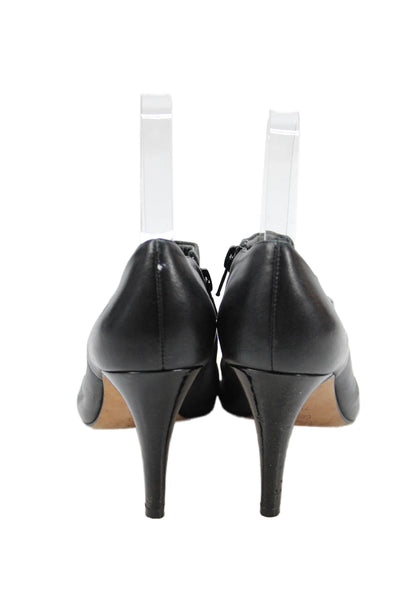 Antonio Melani Womens Side Zip Stilettul Ruched Peep Toe Pumps Black Size 7.5