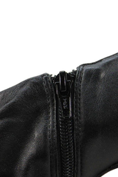 Antonio Melani Womens Side Zip Stilettul Ruched Peep Toe Pumps Black Size 7.5