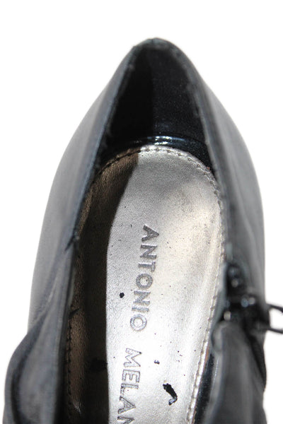 Antonio Melani Womens Side Zip Stilettul Ruched Peep Toe Pumps Black Size 7.5
