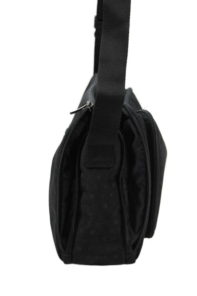 Sonia Rykiel Womens Graphic Print Multi-Compartment Shoulder Bag Black