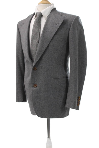 Partito Mens Gray Wool Blend Blazer Size 38