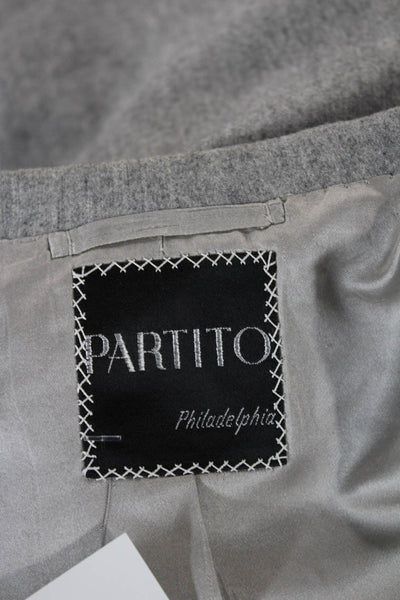 Partito Mens Wool Blend Gray Blazer Button Solid Size 40