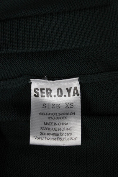 Ser.O.Ya Womens Rayon Turtleneck Tunic Sweater Long Sleeve Green Size XS