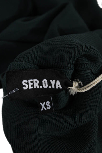 Ser.O.Ya Womens Rayon Turtleneck Tunic Sweater Long Sleeve Green Size XS